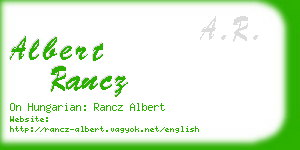 albert rancz business card